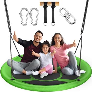 Imagem de Everyfun 43" Saucer Tree Swing for Kids Adult, 700lbs Weight Capacity, Waterproof Flying Saucer Swing with Adjustable Hanging Straps, Swing Seats for Backyard Outdoor Indoor Playground, Green