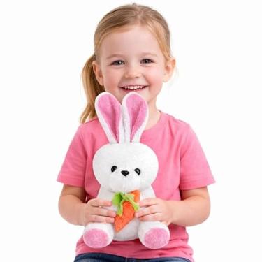 Imagem de Coelho Para Páscoa Boneco Decorativo Pelúcia 30cm Fofo Presente Infantil (Rosa)