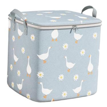 Imagem de Baoblaze Organizador de Saco para Edredom, Versátil e Espaçoso, em Tecido Não Tecido, Ideal para Guardar Roupas, Cobertores e Edredons no Armário de Casa, Blue 100 L