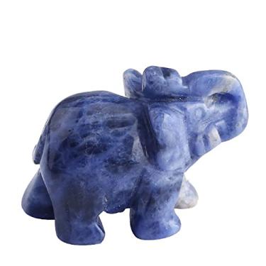 Imagem de Estátua de elefante cristal 1 peça quartzo rosa decoração de casa elefante obsidiana decoração pequena (13)