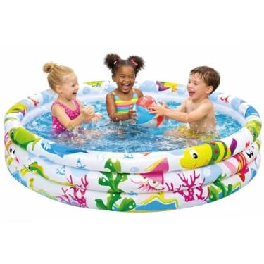 Imagem de Piscina Infantil Inflável Redonda 180 Litros 3 Aneis Praia Criança