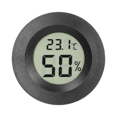 Imagem de Termômetro Higrômetro Digital LCD Mini Redondo Para Uso Interno Medido