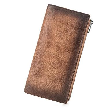 Imagem de Carteira colorida retrô pintada à mão carteira longa multi-cartão carteira de grande capacidade carteira de negócios masculina (cor: tamanho B: 18 * 1 * 9 cm)