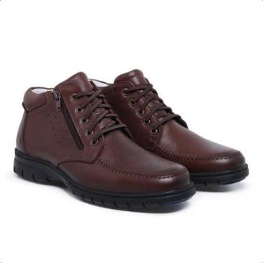 Imagem de Bota Masculina Couro Coturno Super Gel Macia Confortável 960-Masculino