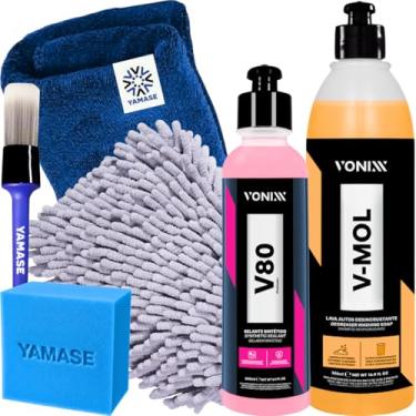 Imagem de Kit Off Road Vonixx Shampoo V-Mol 500ml Selante Sintético V80 240ml Pano Luva Pincel Interno Espuma Yamase