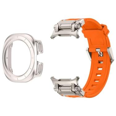 Imagem de AMSOH Capa 2 em 1 para Samsung Galaxy Watch 7 Ultra 47 mm pulseira de silicone capa protetora de tela para Galaxy Watch 7 Ultra Watchbands, Watch 7 Ultra, Ágata