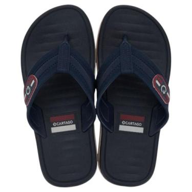 Imagem de Chinelo de Dedo Infantil Menino Casual Kids Paris II Cartago, Bege, Az