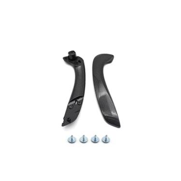 Imagem de Kit de maçaneta da porta dianteira esquerda direita do interior do carro preto carbono compatível com Renault Megane 3 MK3 Fluence 2008 2009 2010 2011-2016 809540001R 809600007R(Carbon Right Kit)