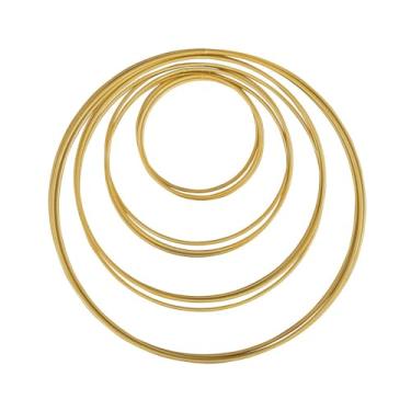 Imagem de YDJIANCAI Anéis de metal floral para artesanato – 1 peça de argolas de guirlanda dourada em vários tamanhos para apanhadores de sonhos faça você mesmo, decoração de parede e projetos de artesanato