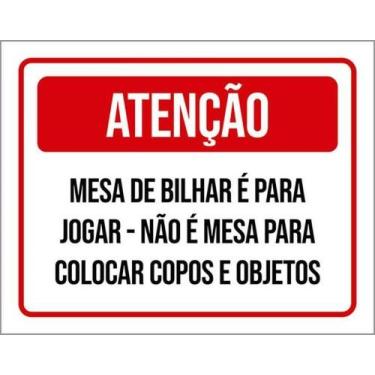 Imagem de Kit 10 Placas Mesa Bilhar Jogar Mesa Copos 36X46 - Sinalizo
