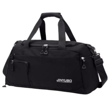 Imagem de Bolsa Mala De Mão 10kg Viagem Academia Bordo Grande Avião Alça ajustável Área Seca Área Molhada (Preto)