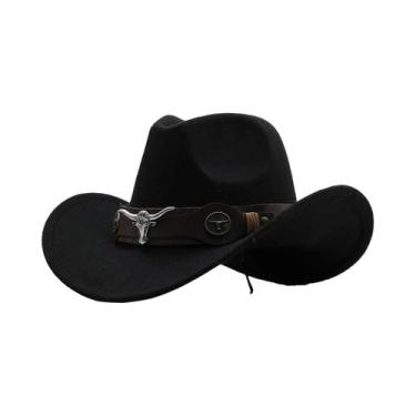 Imagem de Chapéu Panamá Retrô De Aba Larga Estilo Cowboy/Cowgirl Para Festas À F