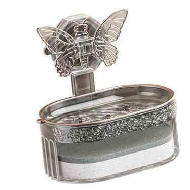 Imagem de Mingzhe Suporte de Camada Dupla Elegante, Prato de Sucção a Vácuo, Bandeja Drenagem água Com Esponja para Banheiro e Cozinha (Preta)