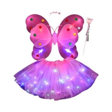 Imagem de Tiara De Asa De Fada Com Luz LED Brilhante Para Fantasia De Festa E Co