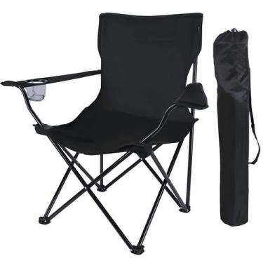 Imagem de Cadeira Camping E Pesca Dobrável Com Bolsa E Porta Copos Resistente at