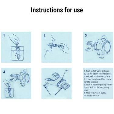 Imagem de CUOFYUNL Bocal de mergulho moldável com snorkel para mergulho subaquático (Azul)