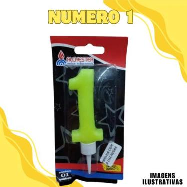 Imagem de Vela Luxo Neon Diversos Números - Alchester - Crgfestas, Amarelo, 9