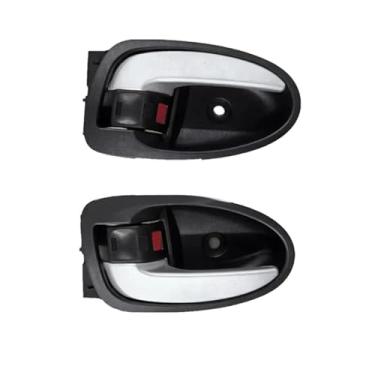 Imagem de 1 Par De Maçaneta Interna Da Porta Do Carro, Cromo + Preto, Compatível Com Toyota Yaris RS 2007-2010 69205-0D160-B0 69206-0D160-B0 69206-52130-B0