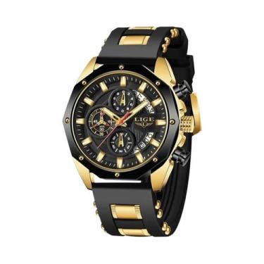 Imagem de Relógio Esportivo Luxuoso Masculino 2024 LIGE Moda Quartz Cronógrafo À
