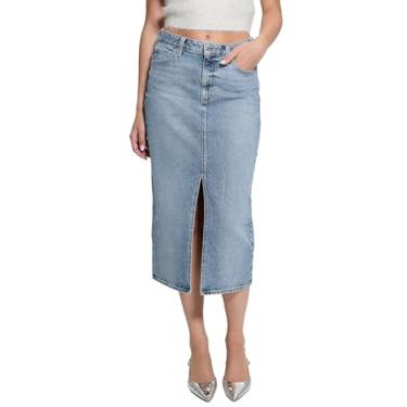 Imagem de GUESS Saia midi jeans Eco Mila feminina, Wildcard, 25