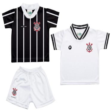 Imagem de Kit 2 Camisetas e Shorts Bebê Corinthians - Torcida Baby-Masculino