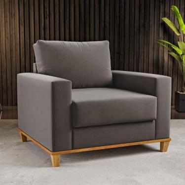 Imagem de Poltrona Veludo 82cm Viena Viero, Veludo Grafite