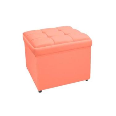 Imagem de Calçadeira Copenhague 100 cm Solteiro Suede Coral - Doce Sonho Móveis