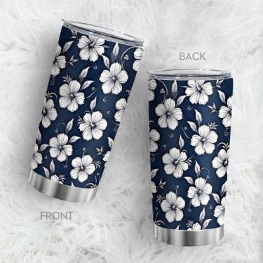 Imagem de Copo Oasisdream de aço inoxidável 600ml com estampa floral