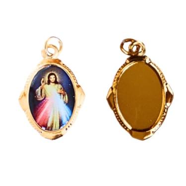 Imagem de Medalha Jesus Misericordioso Chapa Resinada 12 unid