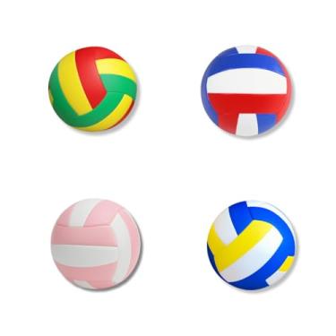 Imagem de Bola de Vôlei Oficial Profissional para Quadra e Praia Branco Azul Amarelo (bola+bomba)