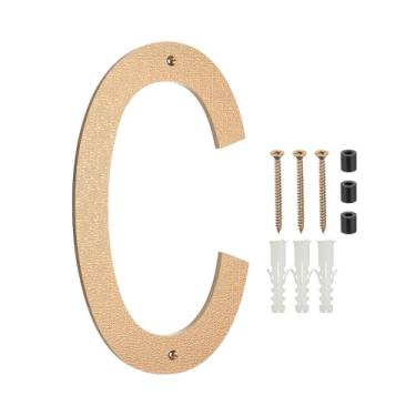 Imagem de PATIKIL Números de casa de 30,5 cm para o exterior, letra C ABS textura de plástico flutuante número de casa moderna caixa de correio números de porta com kit de unhas para rua residencial ao ar livre