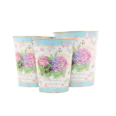 Imagem de Vasos Cachepot De Metal 18Fx-704C Jogo 03 Peças