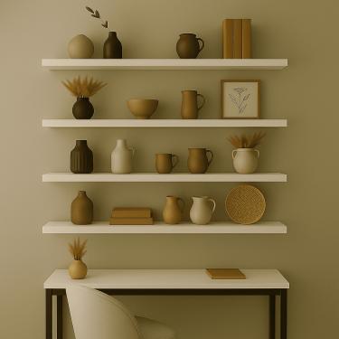 Imagem de Prateleira Madeira Flutuante Multiuso Kit 4 91x20 Luara L06 - D'Rossi