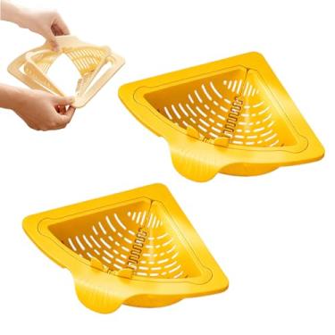 Imagem de Cesta magnética de drenagem para pia de cozinha de 2/3 peças, cesta de drenagem e armazenamento de alimentos com suporte magnético, filtro de pia de cozinha e organizador de bancada (amarelo x 2)