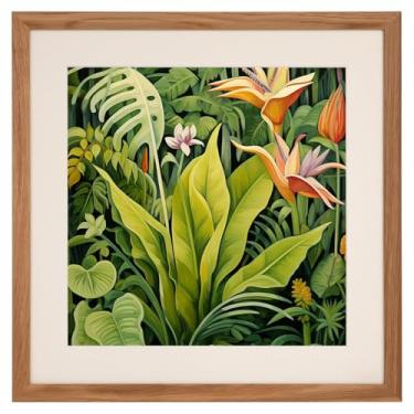 Imagem de Zibrelte Porta-retrato de madeira de carvalho natural, 50 x 50 cm, fosco para fotos, pôsteres ou impressões de 40,6 x 40,6 cm, moldura grande para pôster de parede para galeria