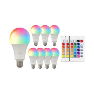 Imagem de Lâmpada LED RGB 20W Com Controle Remoto De 24 Teclas, Regulável, 1-10 
