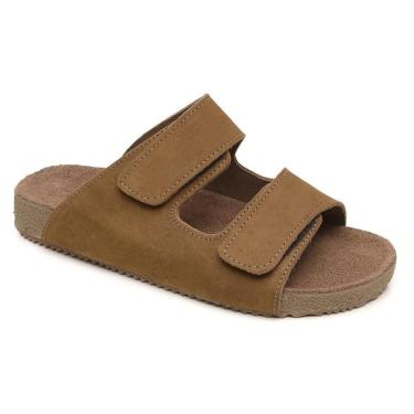 Imagem de Papete Casual Slide Couro Legítimo Fecho De Contato Conforto-Masculino