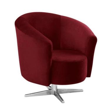 Imagem de Poltrona Decorativa Angel Suede Marsala com Base Estrela Giratória em 
