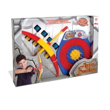 Imagem de Brinquedo Infantil Acerte o Alvo com Arco e 4 Dardos 48cm em Plástico 
