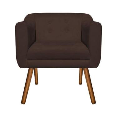 Imagem de Poltrona Decorativa Julia Suede Marrom  - D'Rossi
