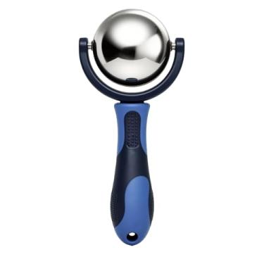 Imagem de Huecozo Bola de rolo de massagem a frio com alça, design de rolamento suave de 60 mm para pescoço, braços, pernas e pés, rolo frio de aço inoxidável 304 para cuidados musculares diários após o treino