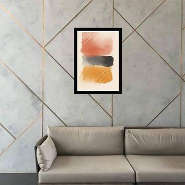 Imagem de Quadro Decorativo Abstrato Marrom E Preto I 34x23Cm