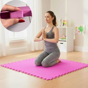 Imagem de Kit 10 Placas Tapete Tatame EVA 50x50cm 20mm 20 Bordas Emborrachado Ex