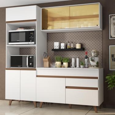 Imagem de Cozinha Compacta Reims com Armário e Balcão Branco Madesa