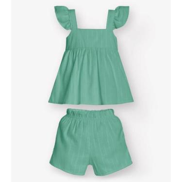 Imagem de Conjunto Bata com Shorts Bebê Trick Nick Verde, 3, Verde