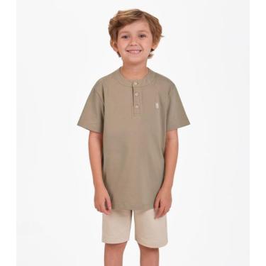 Imagem de Bermuda Moletom Sarjado Menino Trick Nick Marrom, 4, Marrom