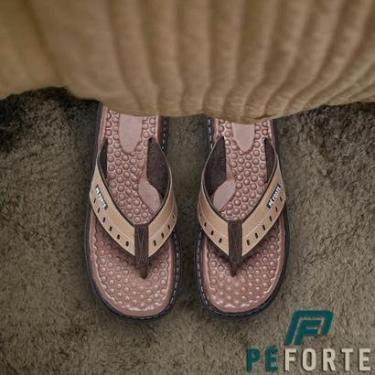 Imagem de chinelo Masculino Couro Pe Forte Confortavel Original-Masculino