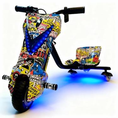 Imagem de Triciclo Drift Elétrico 150w Até 65kg Bluetooth Led 15km/h Vermelho Pr