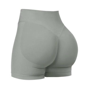 Imagem de Shorts Femininos De Cintura Baixa Sem Costura Para Verão, Alta Elastic