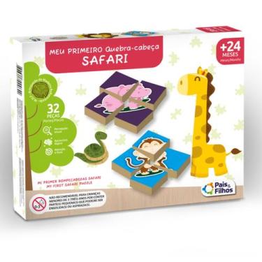 Imagem de Meu Primeiro Quebra-Cabeça Safari 32 Peças Madeira - Pais & Filhos